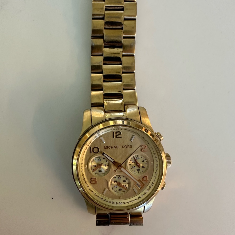 Michael Kors MK5055 Runway Chronograph Gold Tone Watch